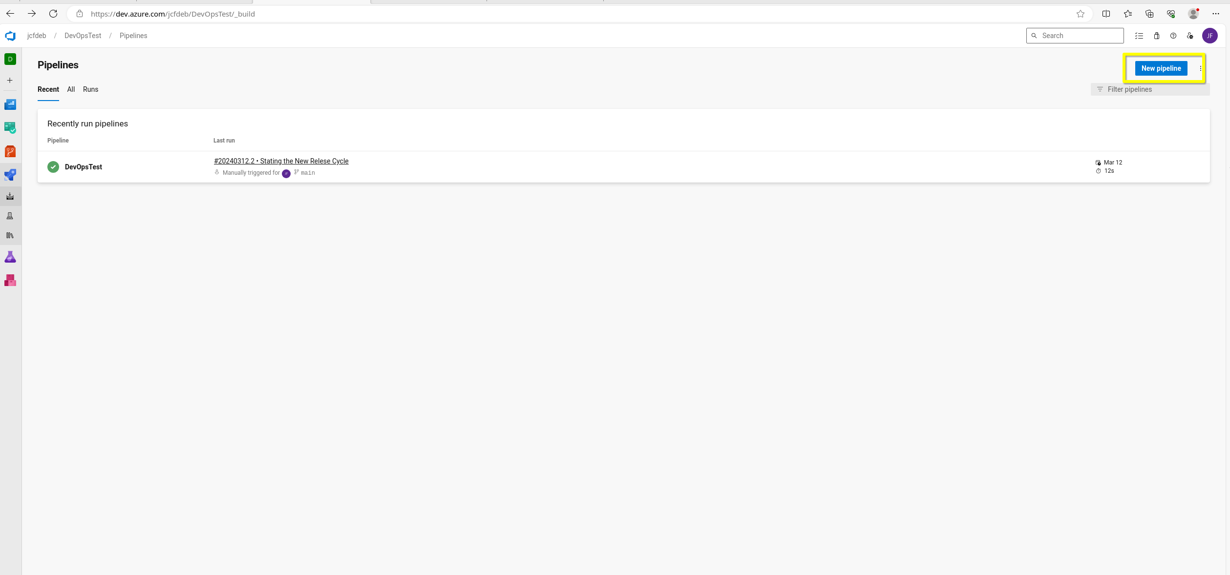 04 azure devops new pipeline