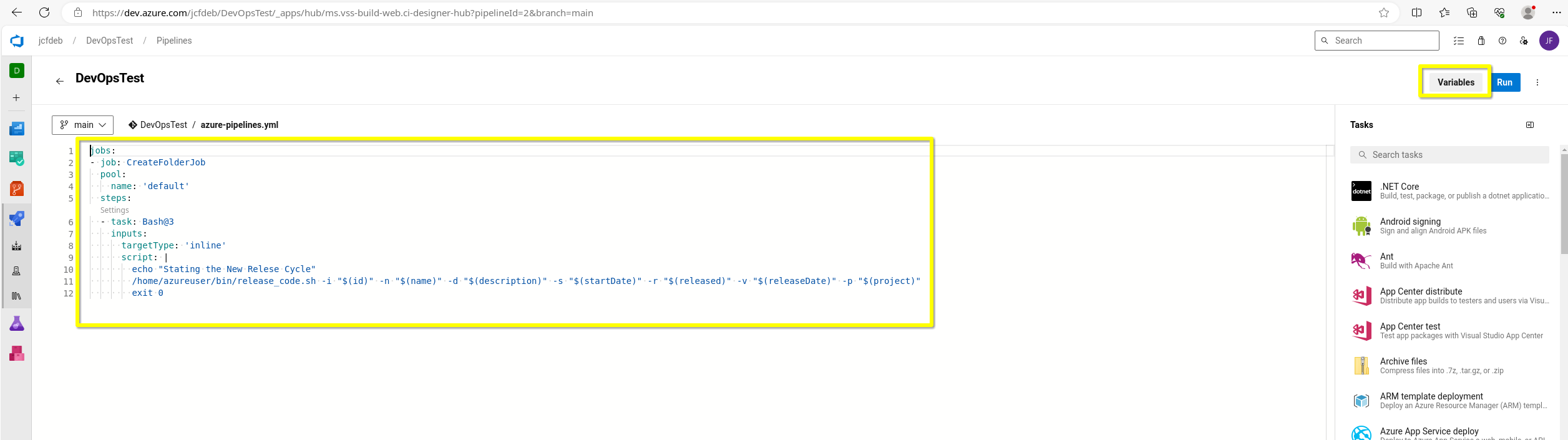 09 azure devops pipeline variables