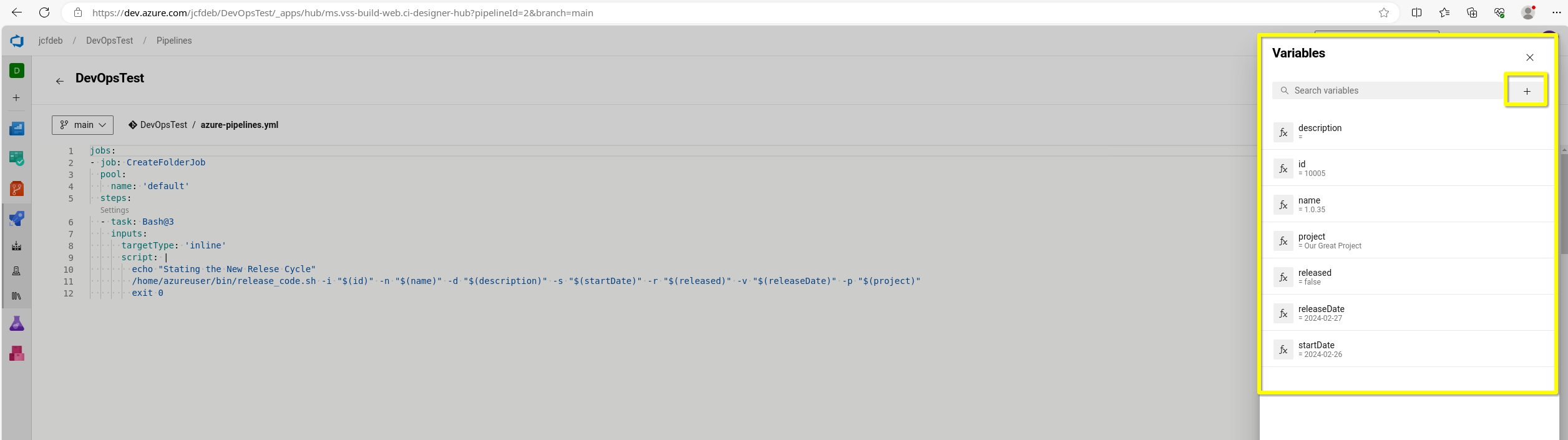 10 azure devops pipeline new variable